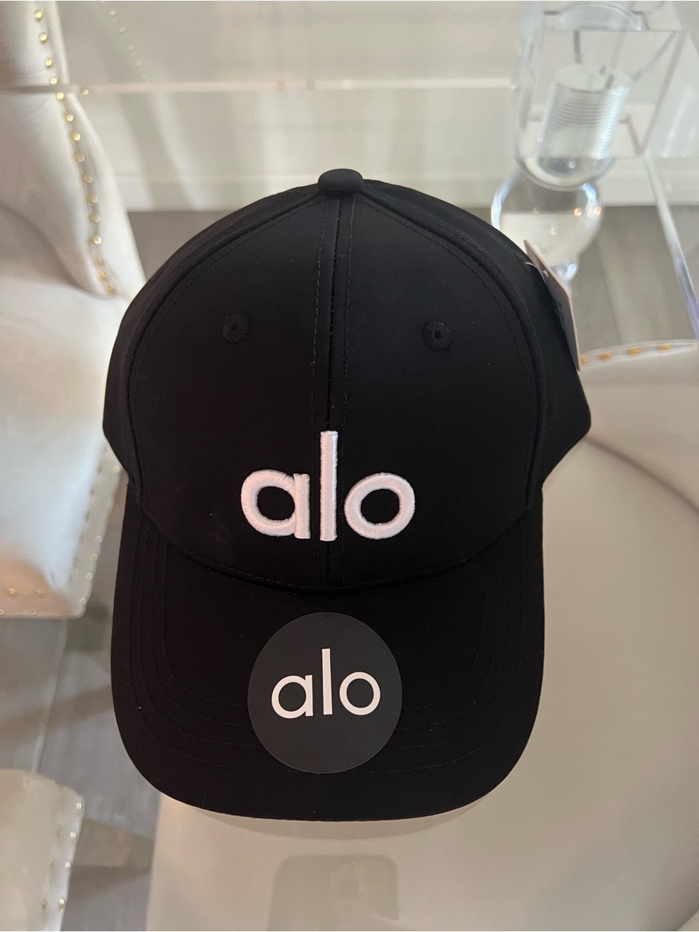 ALO Yoga Black Cap with White Logo unisex